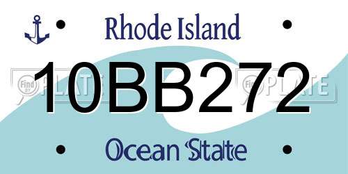 10BB272 Rhode Island License Plate
