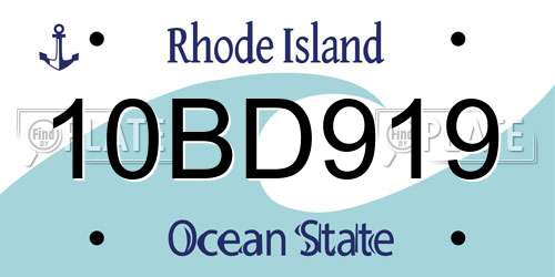 10BD919 Rhode Island License Plate