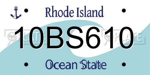 10BS610 Rhode Island License Plate