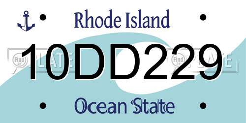 10DD229 Rhode Island License Plate
