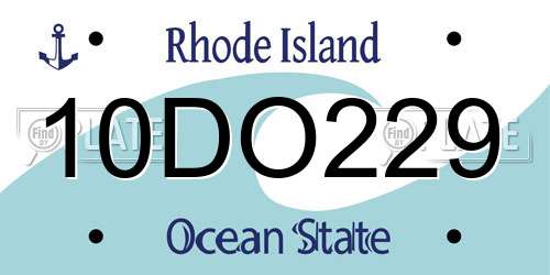 10DO229 Rhode Island License Plate