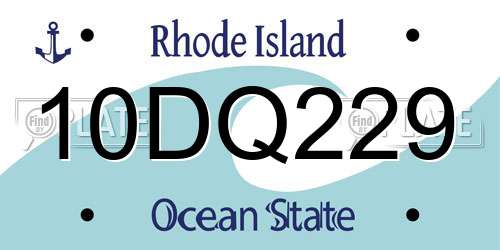 10DQ229 Rhode Island License Plate
