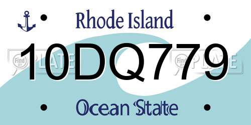 10DQ779 Rhode Island License Plate