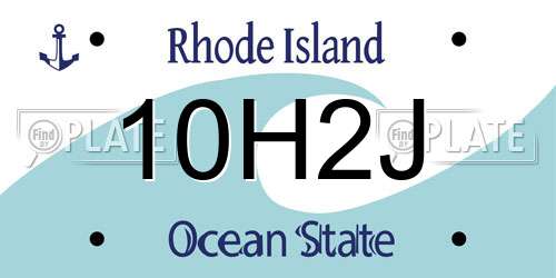 10H2J Rhode Island License Plate