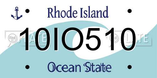10IO510 Rhode Island License Plate