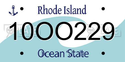 10OO229 Rhode Island License Plate