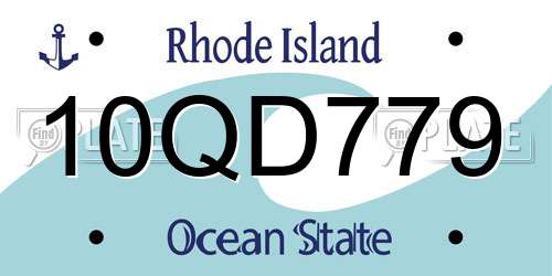 10QD779 Rhode Island License Plate