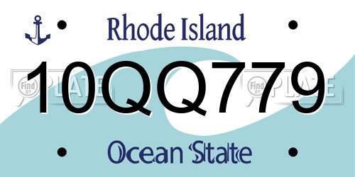10QQ779 Rhode Island License Plate