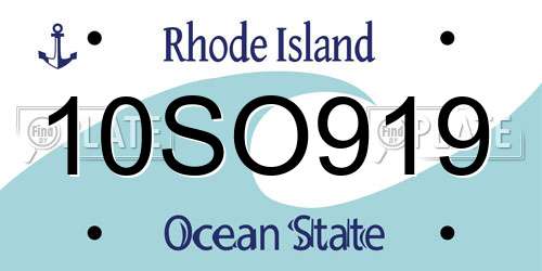 10SO919 Rhode Island License Plate