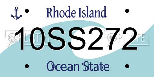 10SS272 Rhode Island License Plate