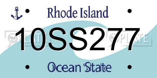 10SS277 Rhode Island License Plate