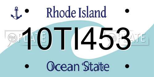 10TI453 Rhode Island License Plate