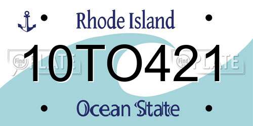 10TO421 Rhode Island License Plate