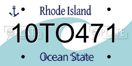 10TO471 Rhode Island License Plate