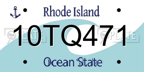 10TQ471 Rhode Island License Plate