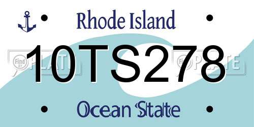 10TS278 Rhode Island License Plate