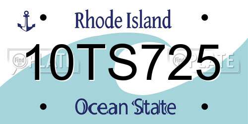 10TS725 Rhode Island License Plate