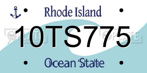 10TS775 Rhode Island License Plate