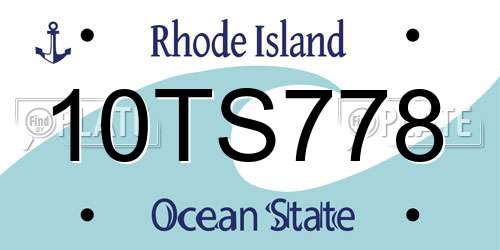 10TS778 Rhode Island License Plate