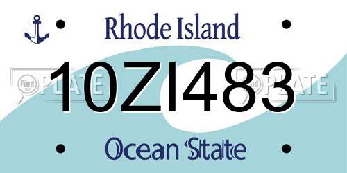 10ZI483 Rhode Island License Plate
