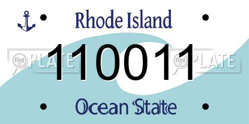 110011 Rhode Island License Plate