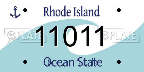 11011 Rhode Island License Plate