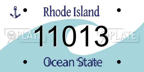 11013 Rhode Island License Plate