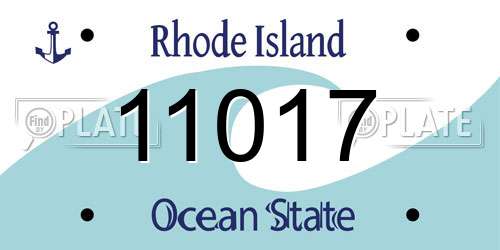 11017 Rhode Island License Plate
