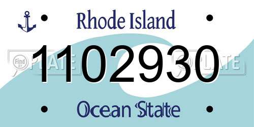 1102930 Rhode Island License Plate