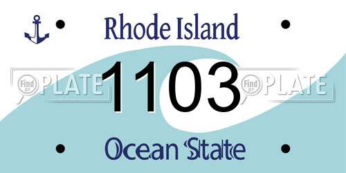 1103 Rhode Island License Plate