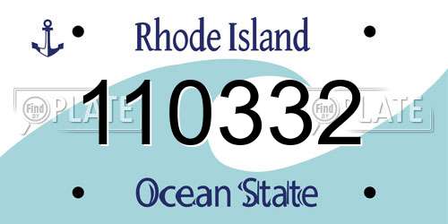 110332 Rhode Island License Plate
