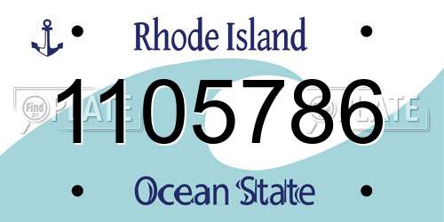 1105786 Rhode Island License Plate