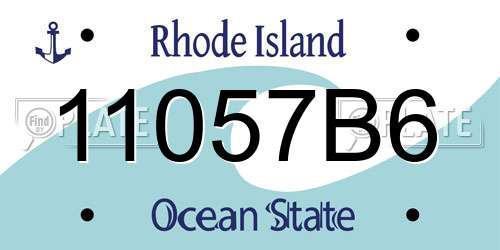 11057B6 Rhode Island License Plate
