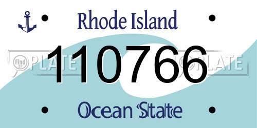 110766 Rhode Island License Plate
