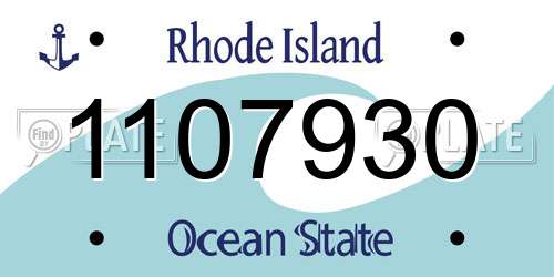 1107930 Rhode Island License Plate