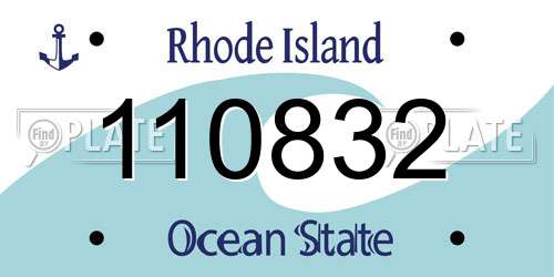 110832 Rhode Island License Plate