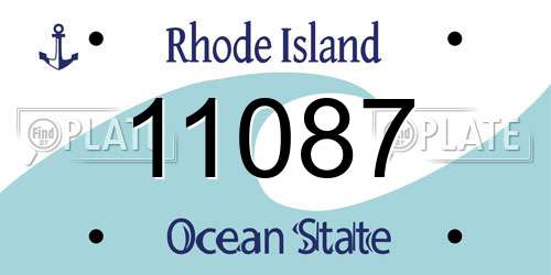 11087 Rhode Island License Plate