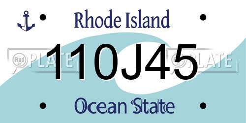 110J45 Rhode Island License Plate