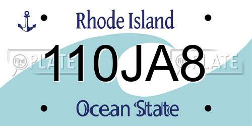 110JA8 Rhode Island License Plate