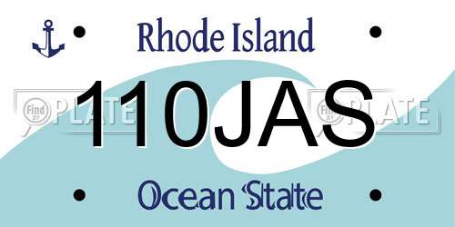 110JAS Rhode Island License Plate