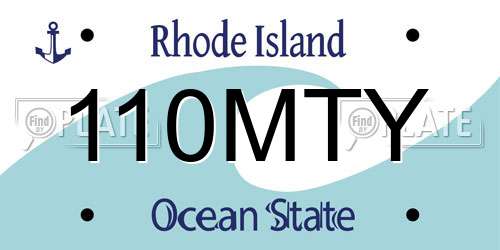 110MTY Rhode Island License Plate
