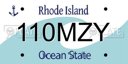 110MZY Rhode Island License Plate