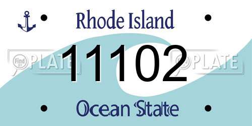 11102 Rhode Island License Plate