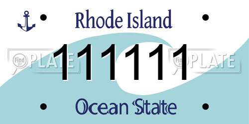 111111 Rhode Island License Plate
