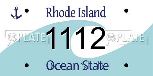 1112 Rhode Island License Plate
