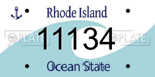 11134 Rhode Island License Plate