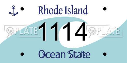 1114 Rhode Island License Plate