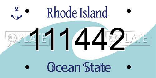 111442 Rhode Island License Plate