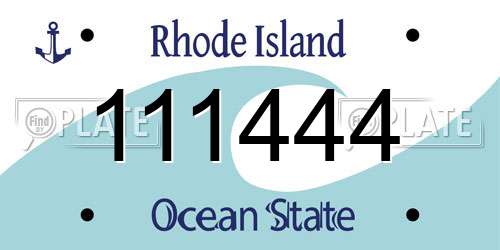 111444 Rhode Island License Plate