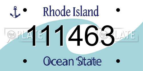 111463 Rhode Island License Plate